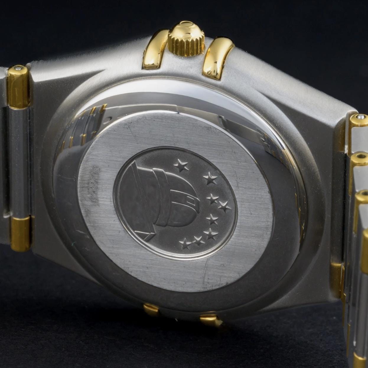 Omega Constellation Automatic Custom MOP Diamond Dial Gold and Steel 36mm Watch