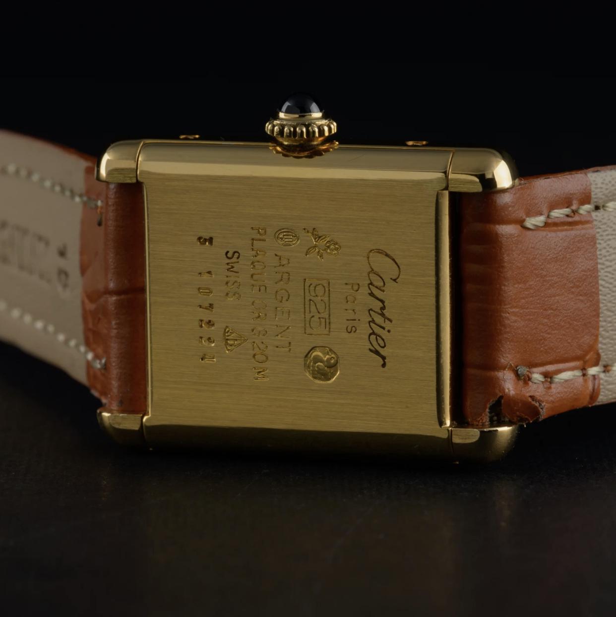 Vintage Cartier Tank Must Lemon Dial Manual Wind Gold 20mm Ladies Watch