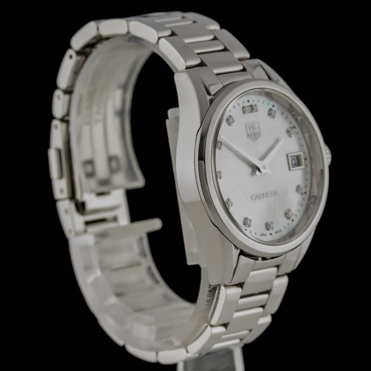 TAG Heuer Carrera WAR1314 Diamond Mother of Pearl 32mm Quartz Ladies Watch