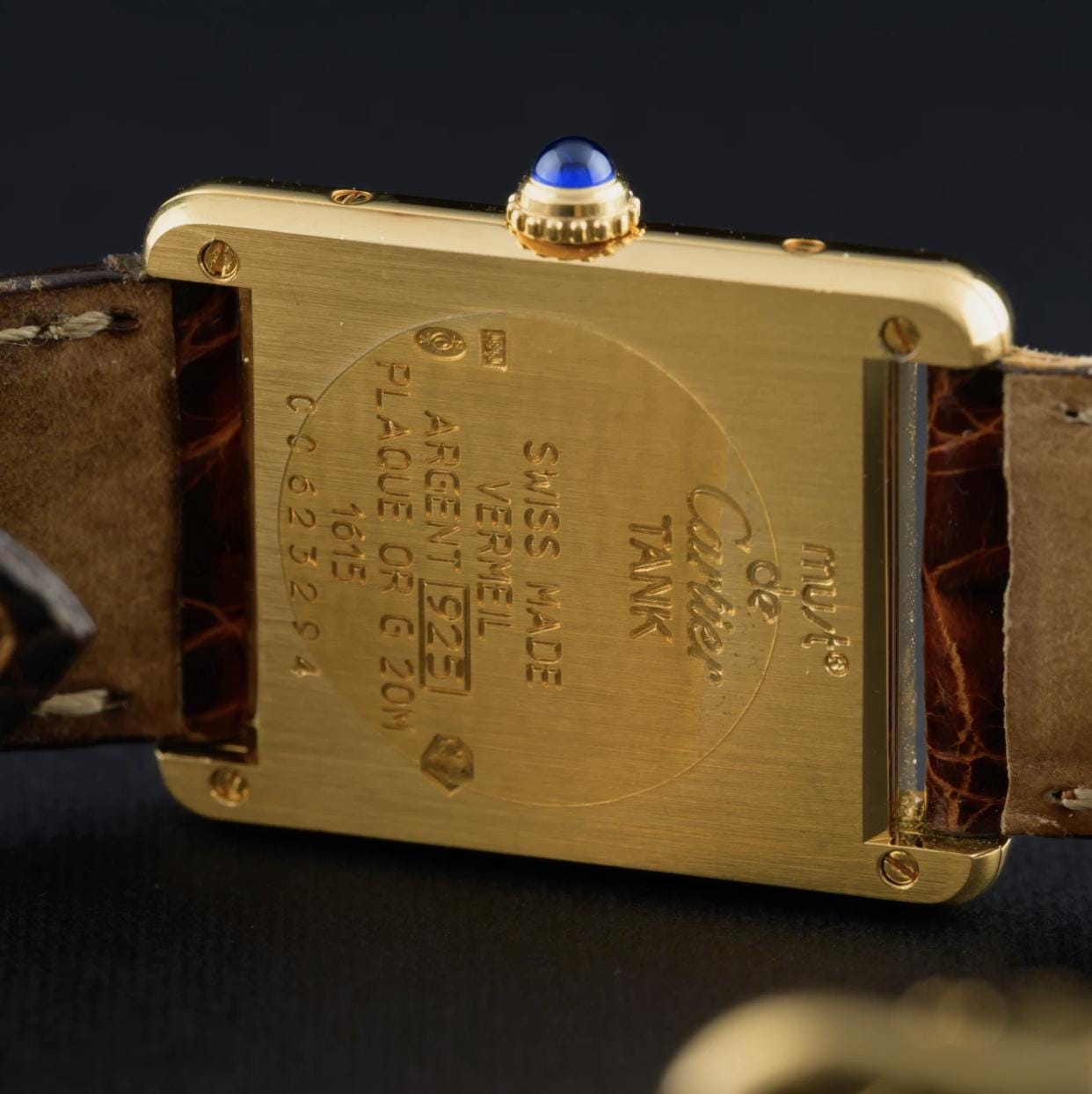 Cartier Tank Must Large 1615 Lemon Dial 23x30mm Gold Quartz Watch