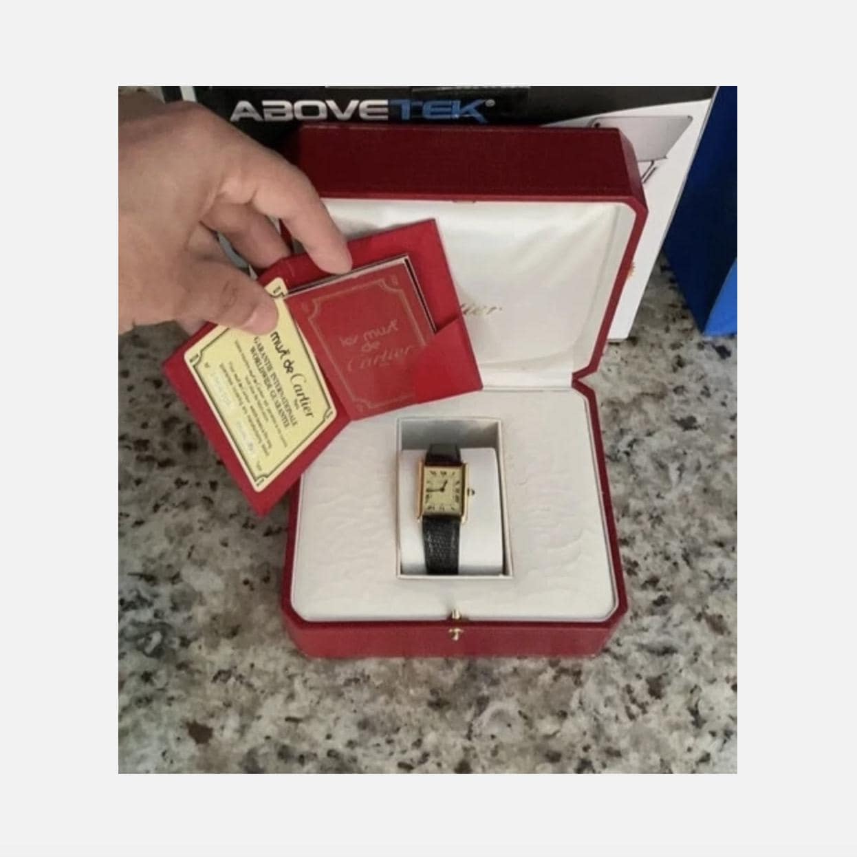 Cartier Tank Must Large 23mm Lemon Dial 925 Argent Gold Manual Watch