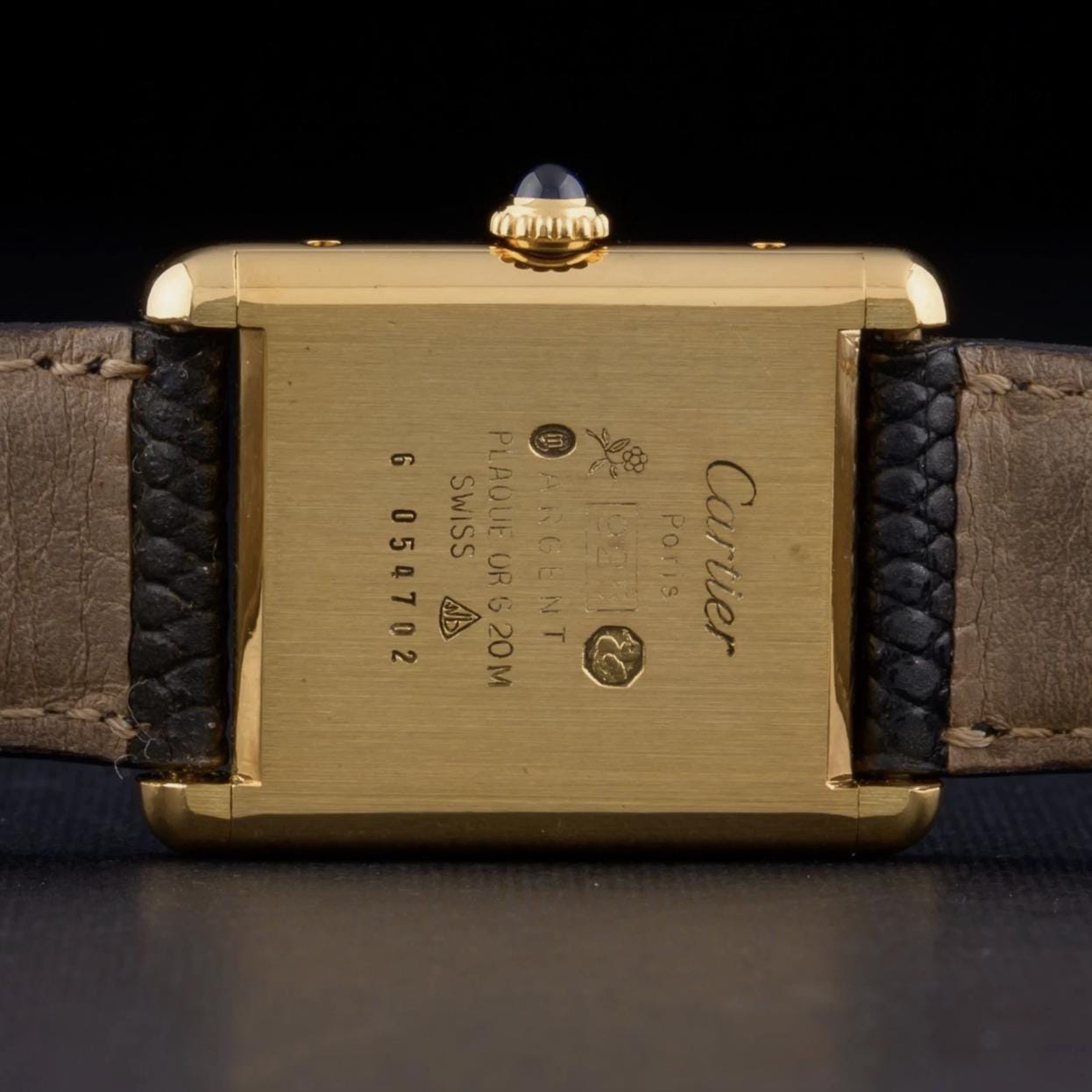 Cartier Tank Must Large 23mm Lemon Dial 925 Argent Gold Manual Watch
